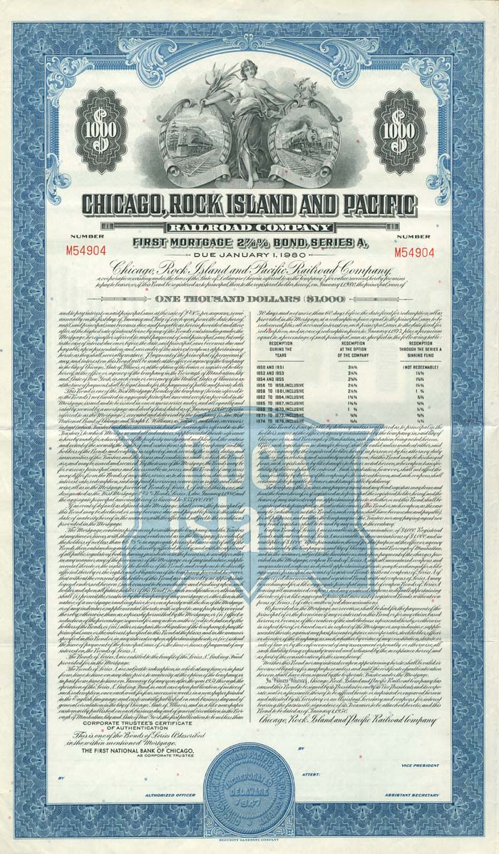 Chicago, Rock Island and Pacific Railroad Co. - Bond